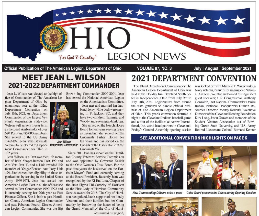 Ohio Legion News Summer 2021 The American Legion Department of Ohio